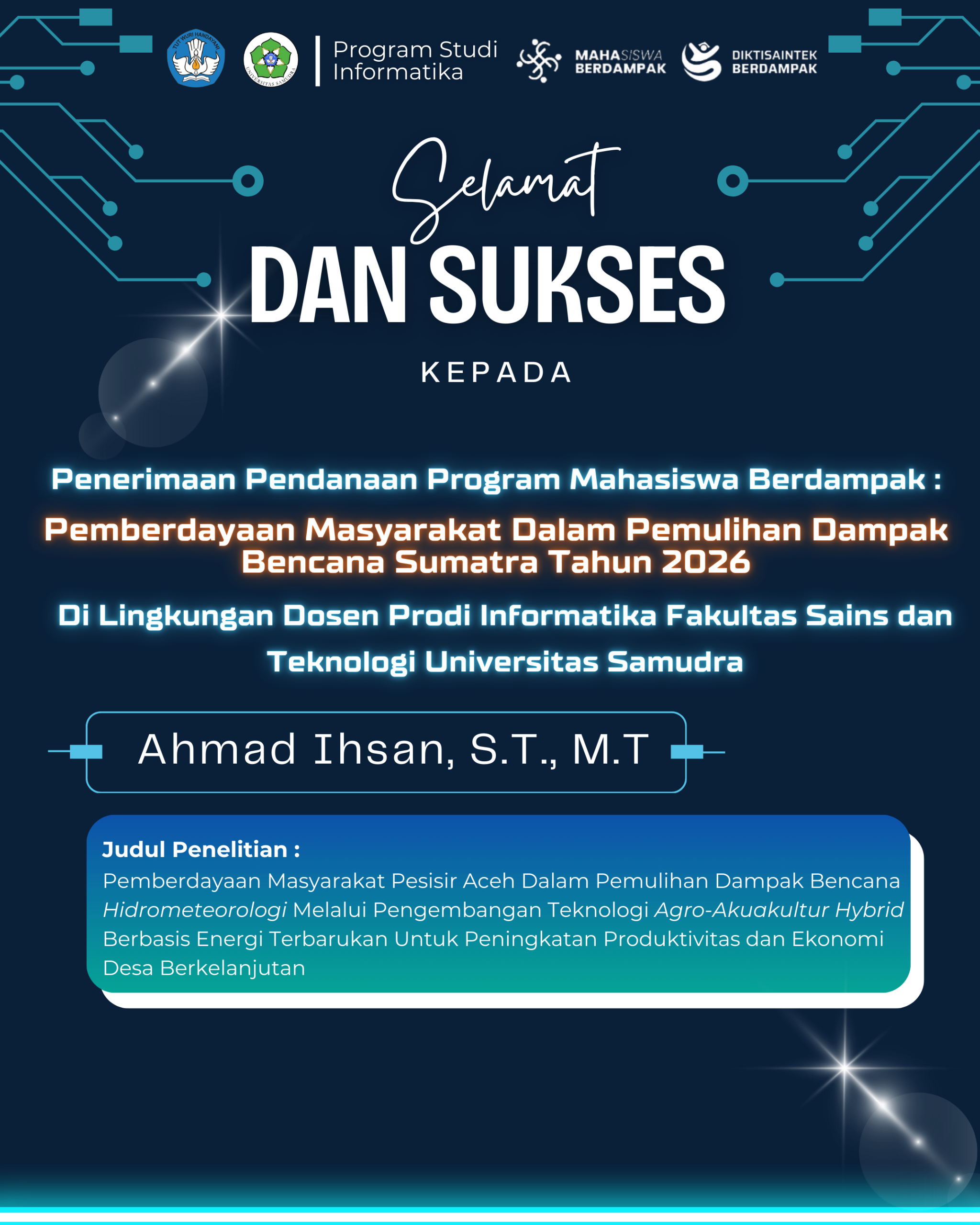 Selamat & Sukses Kepada Penerima Pendanaan Program Mahasiswa Berdampak ...